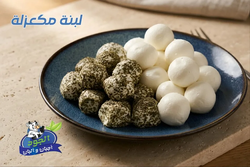 كرات لبنة سادة ومغطاة بالزعتر